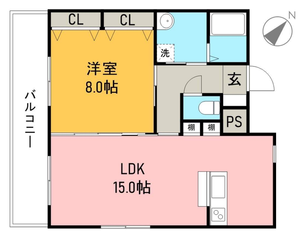 ハイツ六泉寺 303号室 間取り