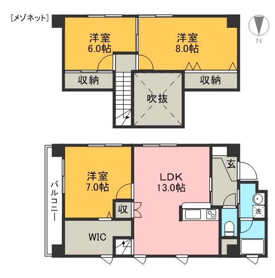 クレアフジモト 602号室 間取り