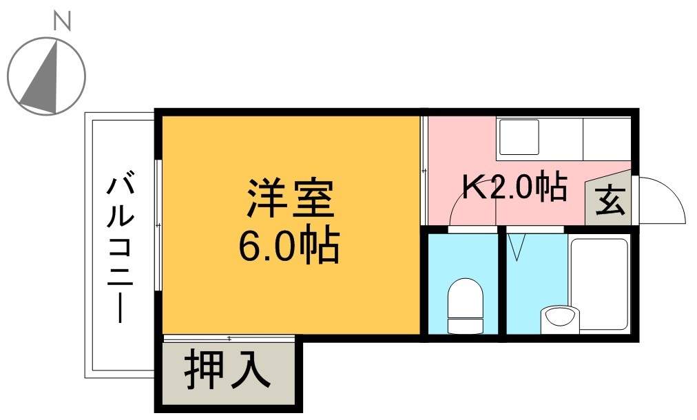 第５つくもコーポ 401号室 間取り