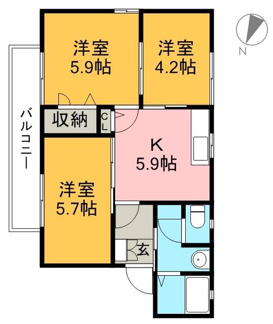 カノン 201号室 間取り