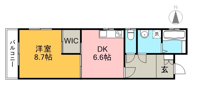 クレオ 102号室 間取り