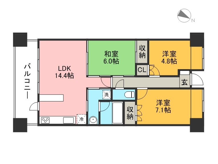 アルファステイツ南万々 502号室 間取り