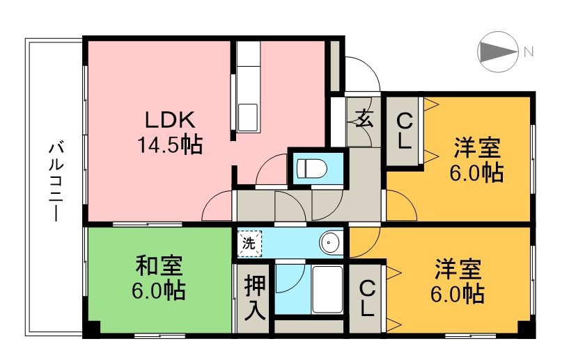 北村マンションⅠ 201号室 間取り