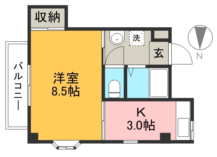 サンハイツ梅ヶ辻 301号室 間取り