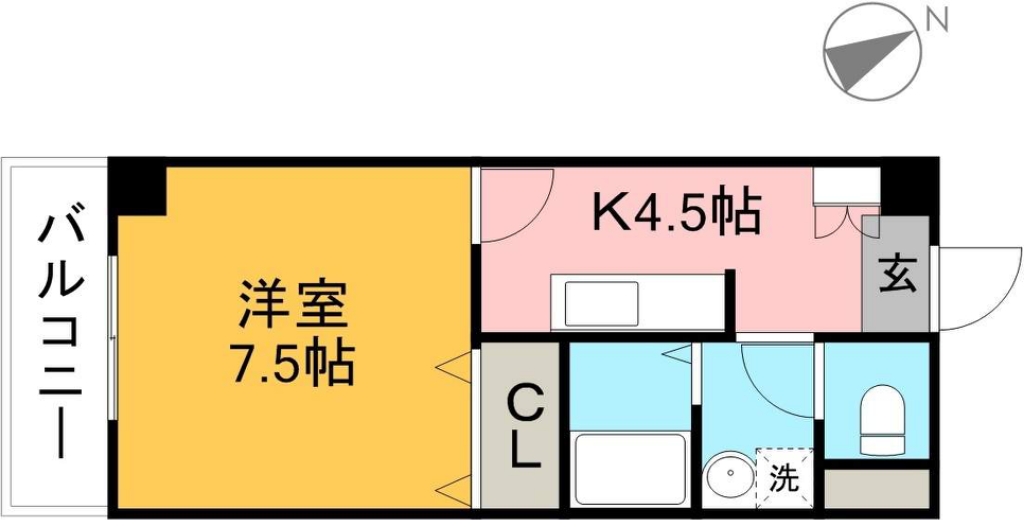 スカイブルー潮江 507号室 間取り