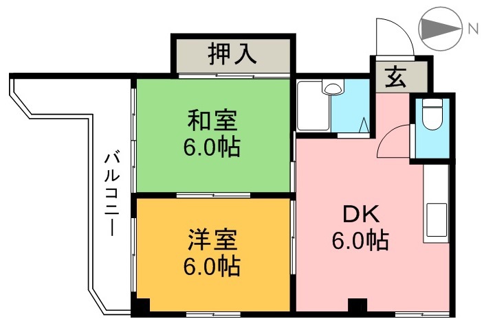 恒心ハイツ 302号室 間取り