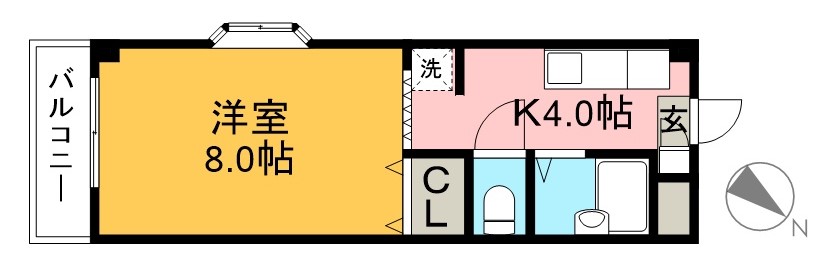 リバープール桟四Ⅱ 410号室 間取り