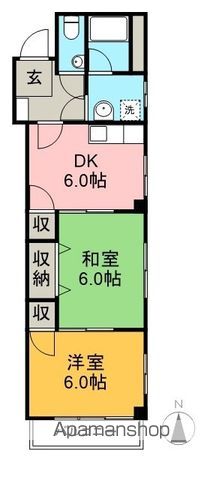 サンハイツ鏡川 201号室 間取り
