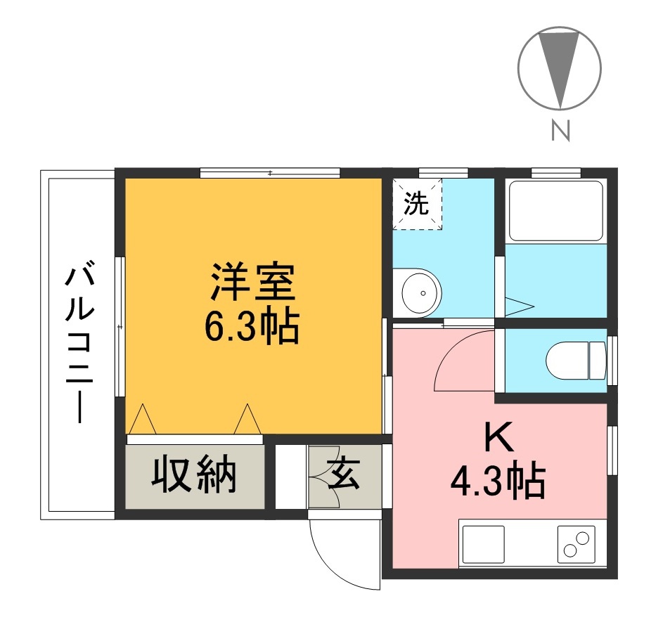 ヴィレッジ曙 301号室 間取り