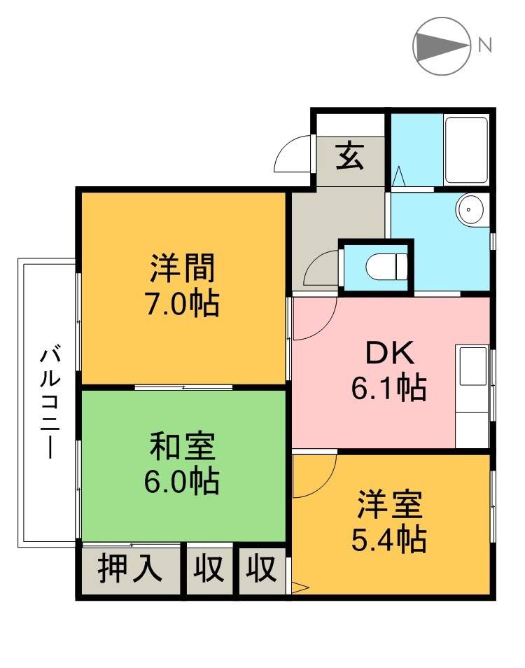 Ｙ’ｓ２１　Ｃ棟 102号室 間取り