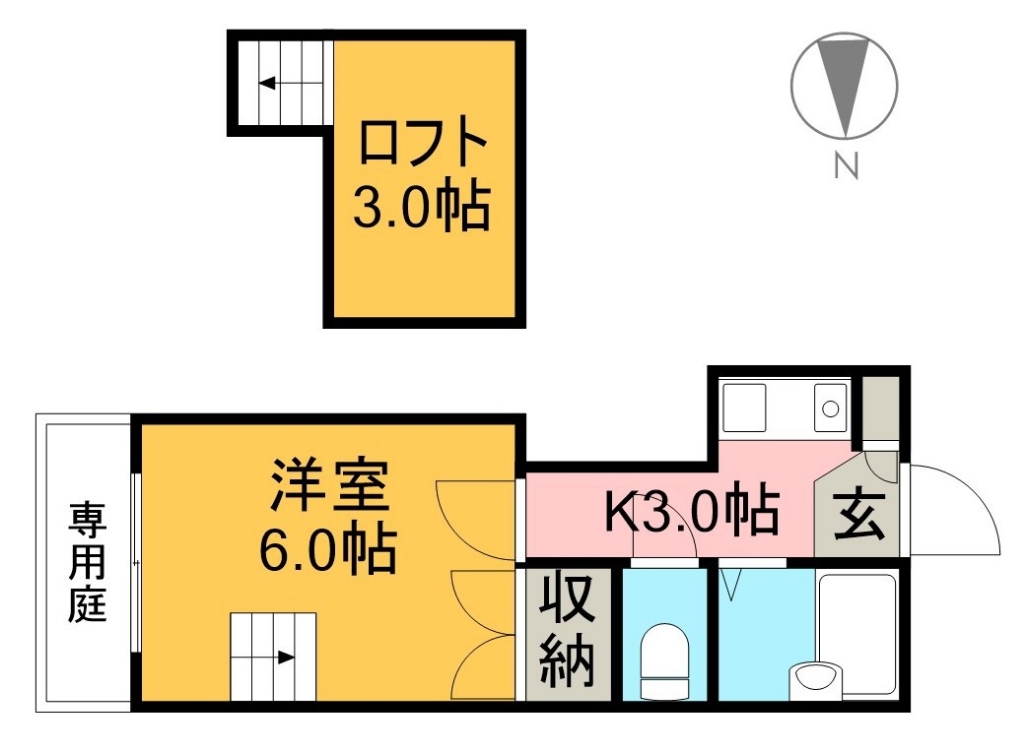 ミニミニ中久万 106号室 間取り