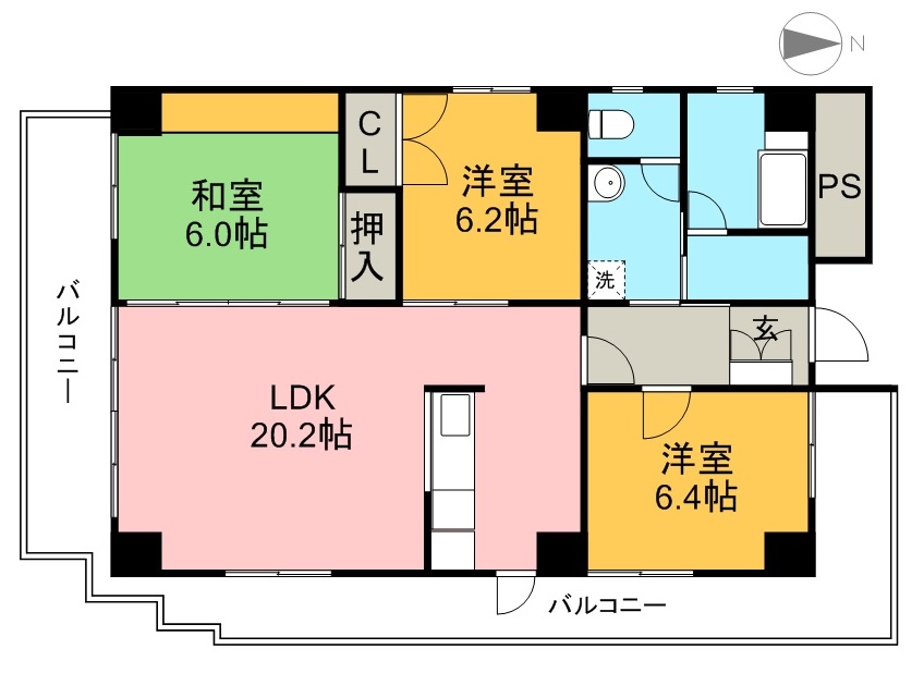 Ｋ’ｓフラット 5F号室 間取り