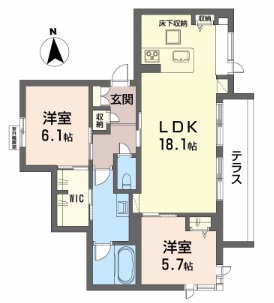 ベレオニシムラⅡ 102号室 間取り