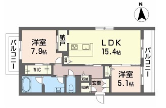 ベレオニシムラⅡ 201号室 間取り