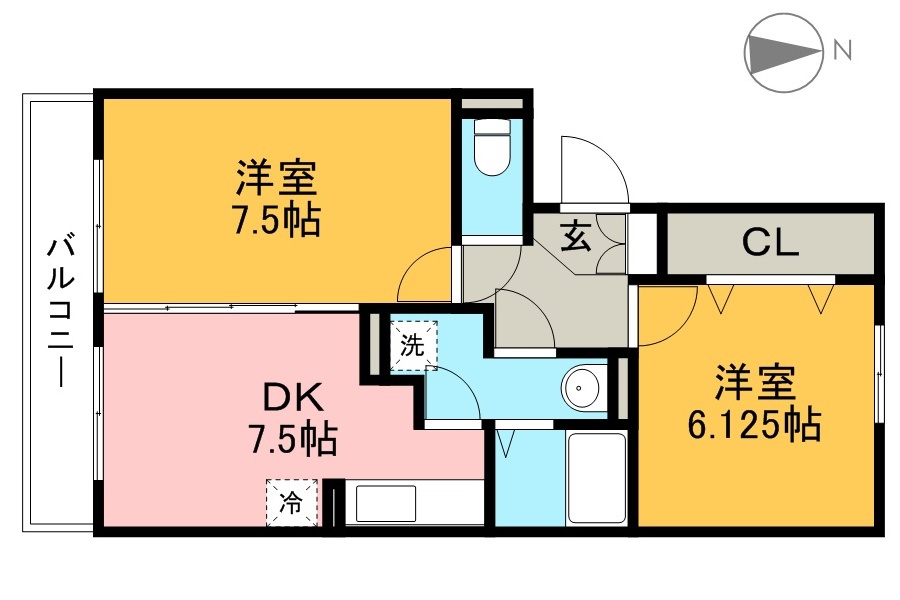 アムール 303号室 間取り