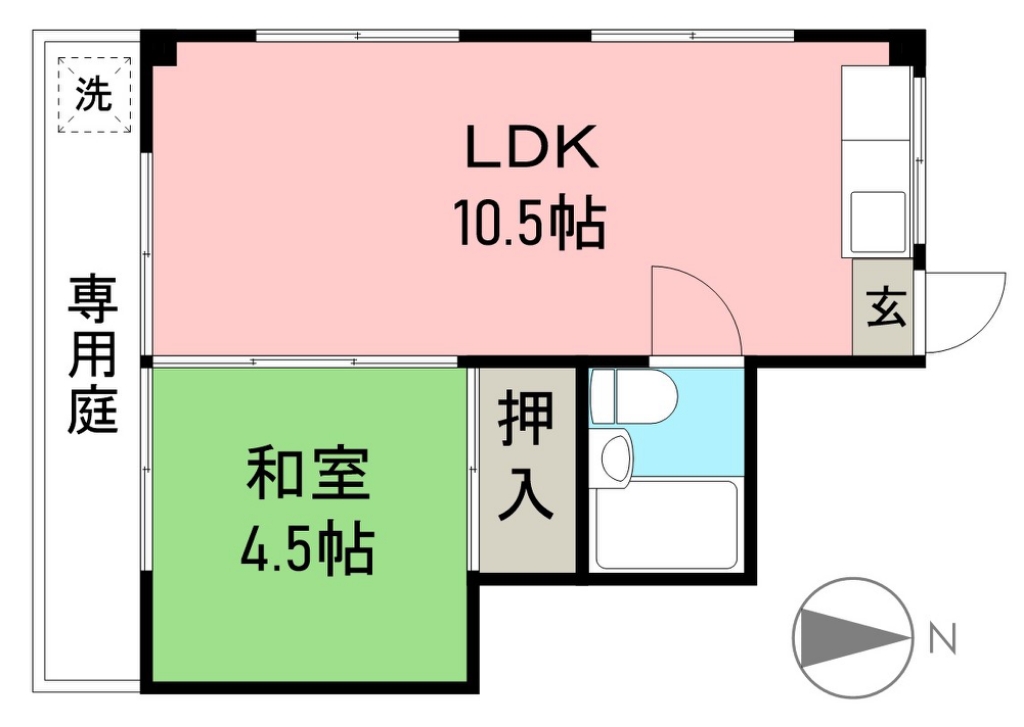 シャトーＫｏｃｈｉ　Ⅰ 1階西号室 間取り