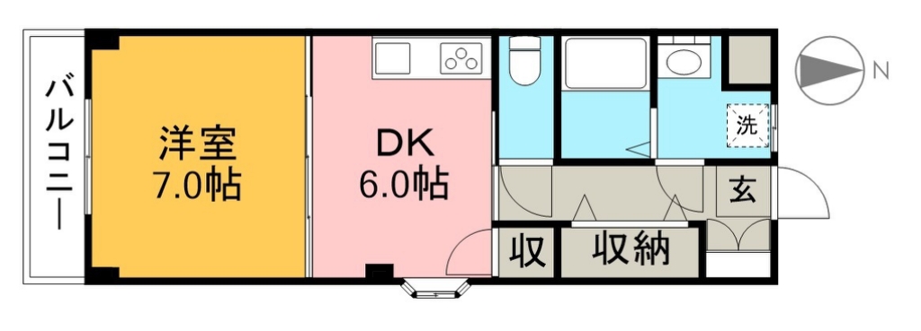 グレイス天王 201号室 間取り