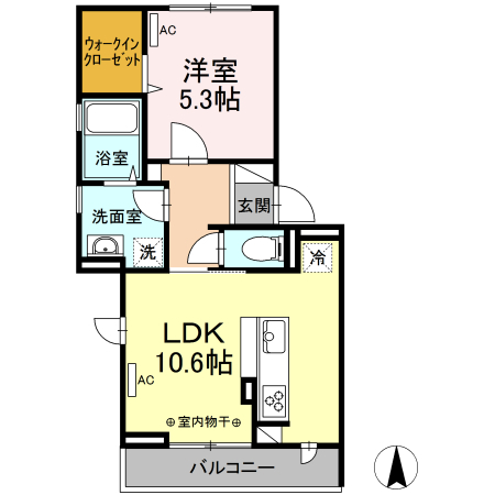 パピヨン 305号室 間取り