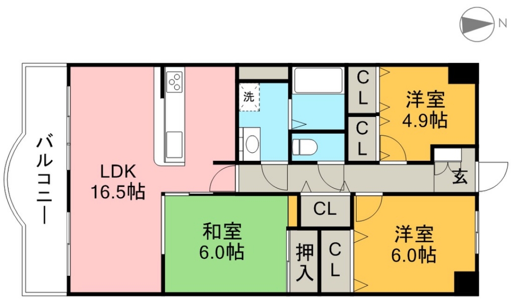 サントノーレ南御座 402号室 間取り