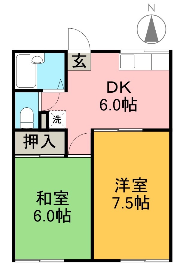 サンハイムⅡ 102号室 間取り