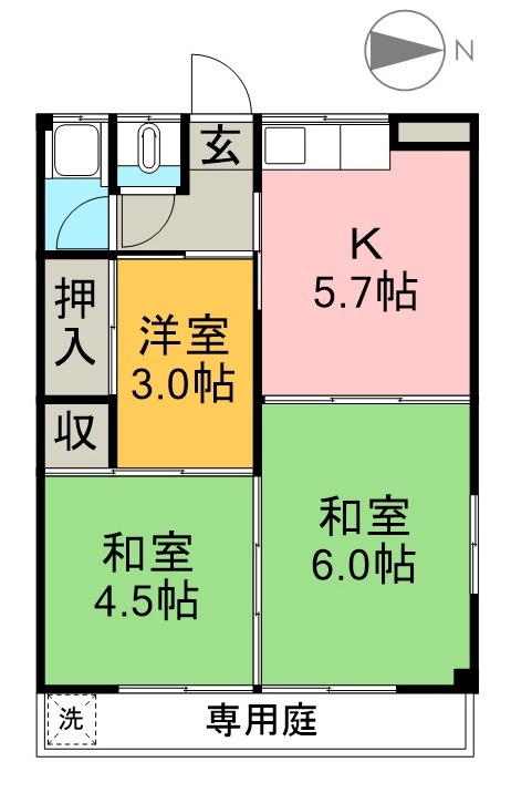 コパン瀬戸 103号室 間取り