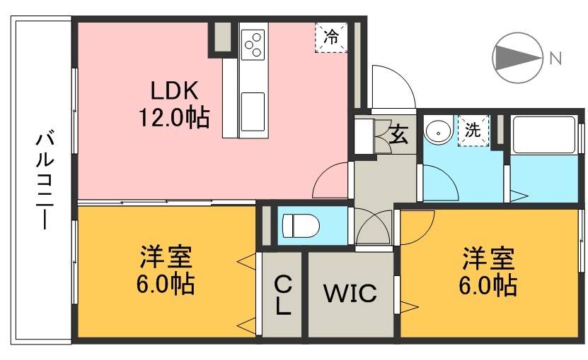 ビレッジ北久保　Ｂ棟 203号室 間取り