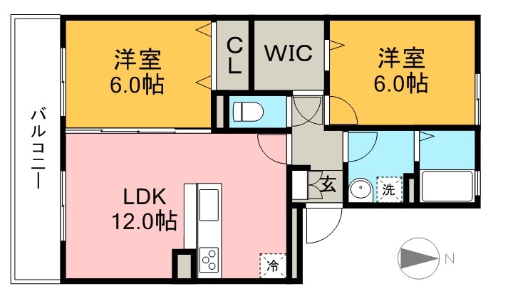 ビレッジ北久保　Ｂ棟 105号室 間取り