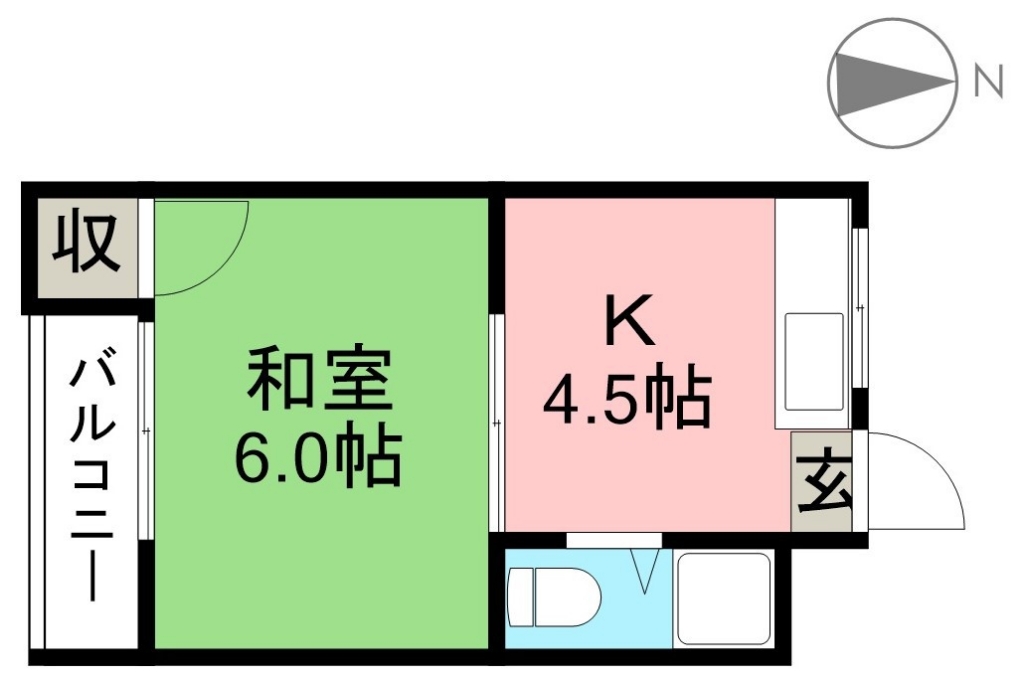 八千代荘 202号室 間取り
