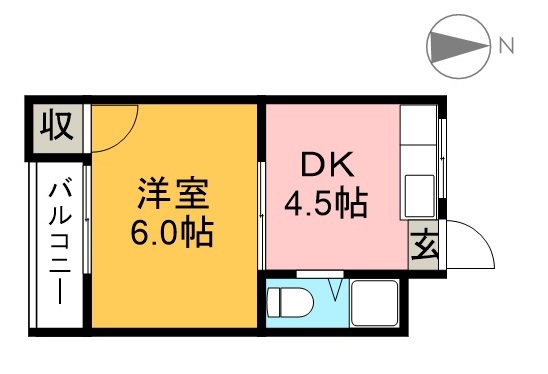八千代荘 202号室 間取り