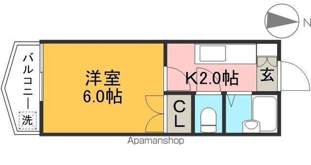 スカイプラザ新田 703号室 間取り