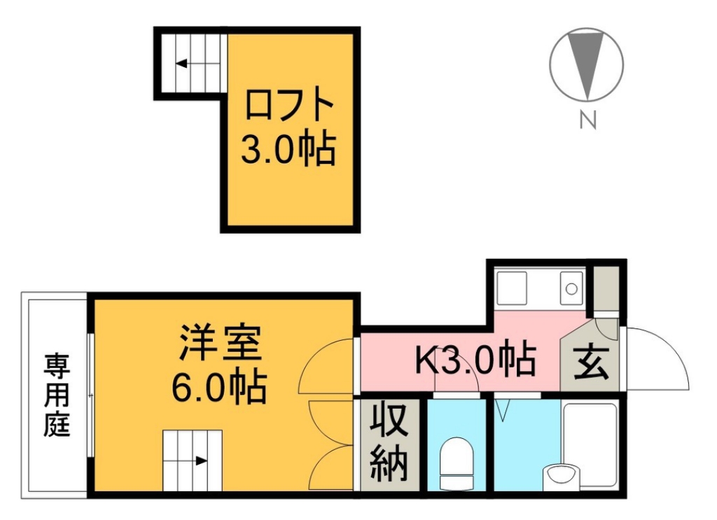 ミニミニ中久万 102号室 間取り