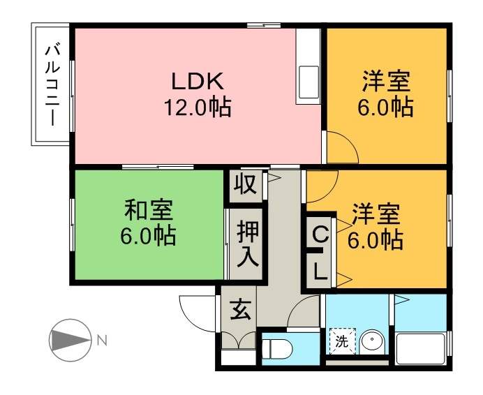 ディアス初月 201号室 間取り