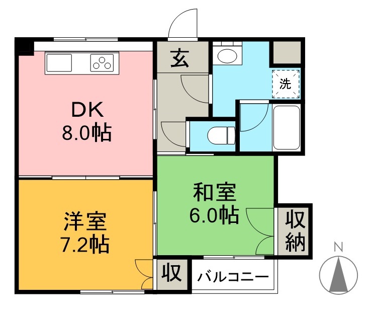 ガーデンハイツ永野Ⅰ 306号室 間取り