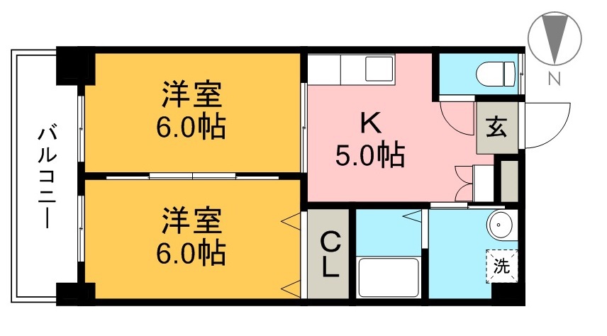 メロディハイム稲荷町 202号室 間取り
