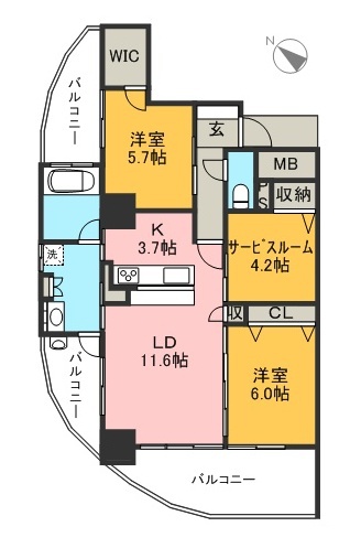 アルファステイツ一ツ橋 1301号室 間取り