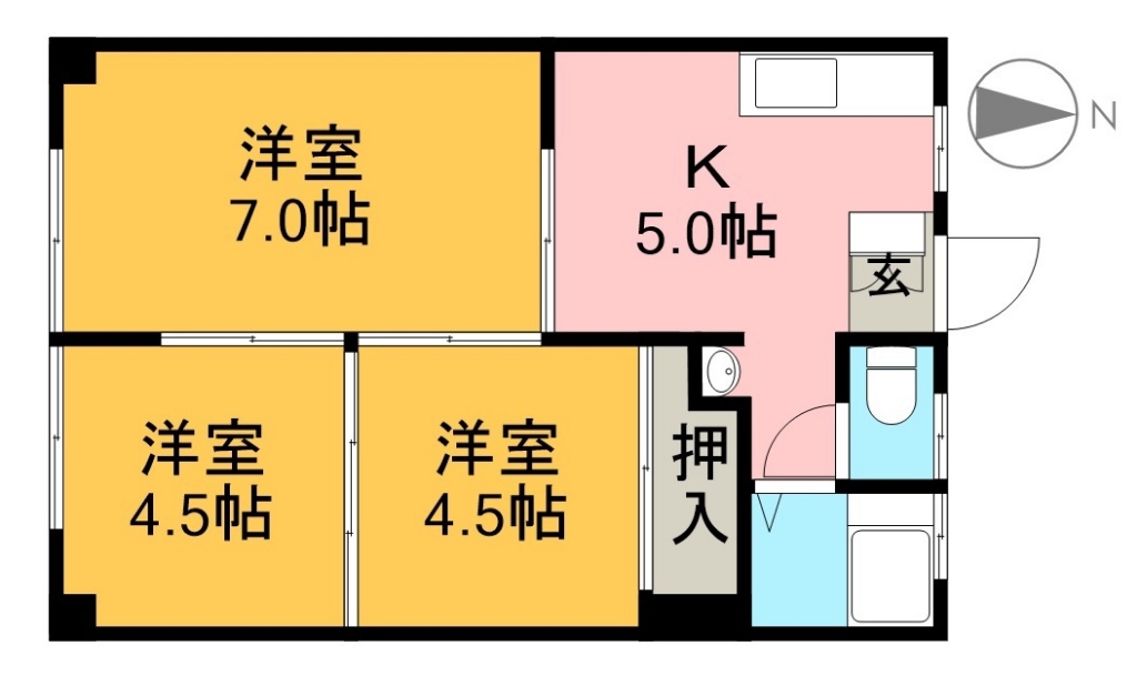 アビタシオン長野 1C号室 間取り