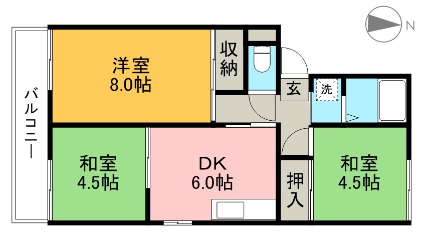 ＨＡＮＡＢＩ　セカンド 101号室 間取り