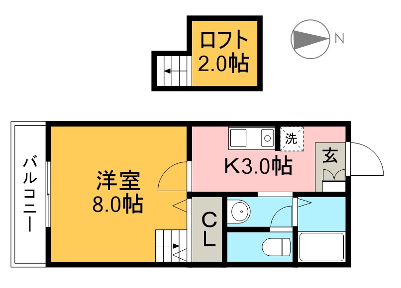 セジュールゆい 201号室 間取り