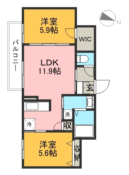 ベレオ東久万 302号室 間取り