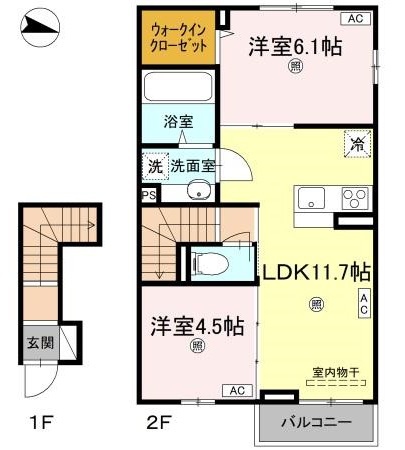 アスフォート 202号室 間取り