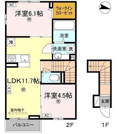 アスフォート 201号室 間取り