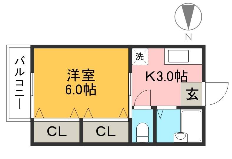 メゾン南万々 101号室 間取り