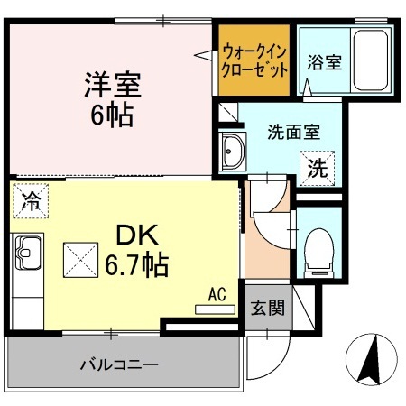 グランドキャニオン 101号室 間取り