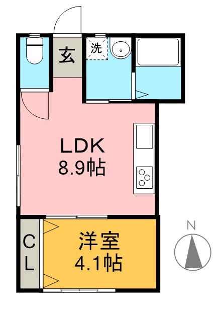 カーサブライト西秦泉寺 101号室 間取り