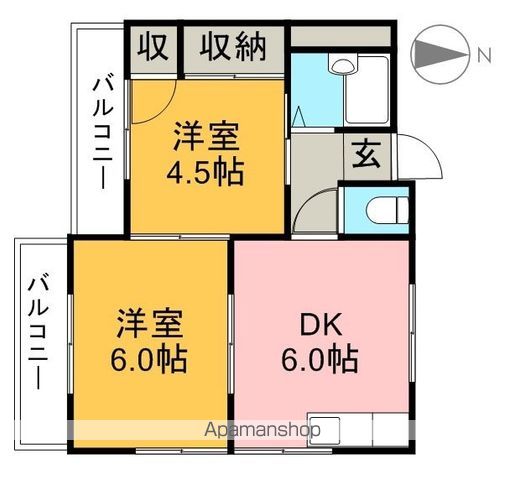 ハイツサンルート 402号室 間取り