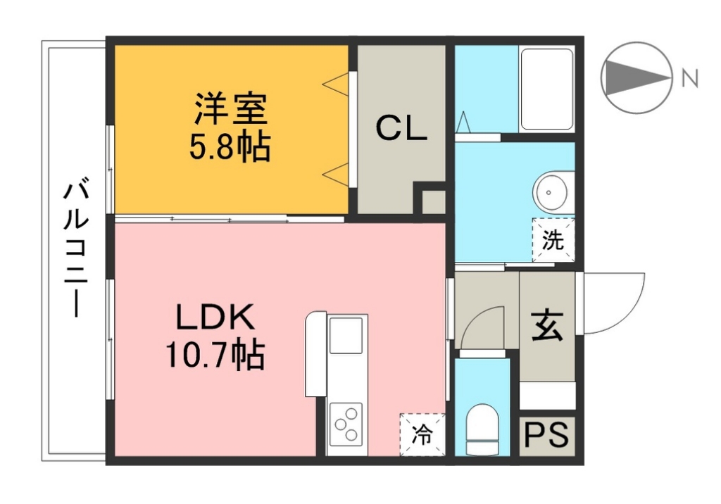 ＬＩＮＥ 105号室 間取り