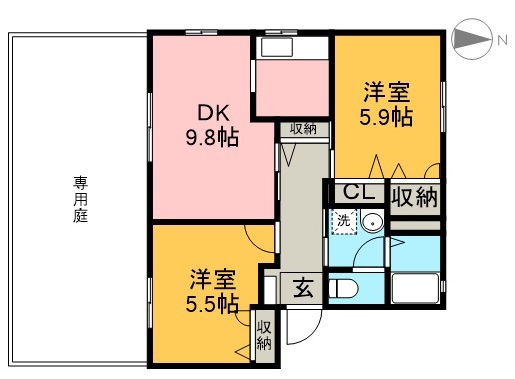 シャーメゾン北久保　Ｃ棟 101号室 間取り