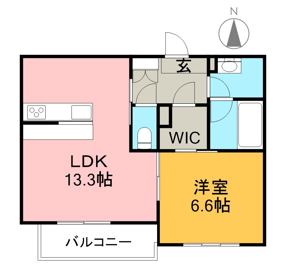 ベレオ北久保 102号室 間取り