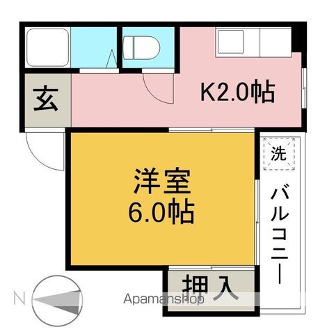 ハイツ寿 206号室 間取り