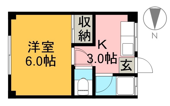 朝倉ニュータウンハイツ 102号室 間取り